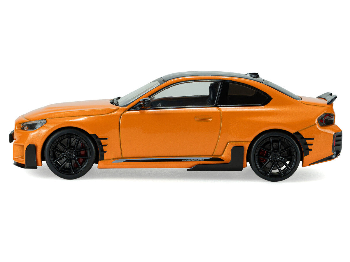 2024 BMW M2 M Performance Papaya Orange Metallic with Black Top 1/43 Diecast Model Car by Solido
