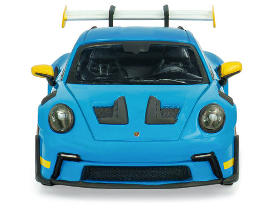 2023 Porsche 911 (992) GT3 RS "Tribute to 24 Hours of Daytona 2003" Riviera Blue with Yellow Stripes 1/43 Diecast Model Car by Solido