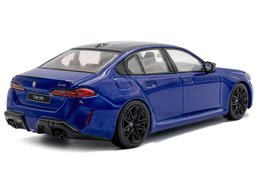 2024 BMW M5 Sedan Marina Bay Blue Metallic with Black Top 1/43 Diecast Model Car by Solido