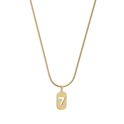 Stainless Steel Angel Number Necklace 0 1 2 3 4 5 6 7 8 9 Rectangle For Women Men Hollow Lucky Number Chain Necklaces Jewelry