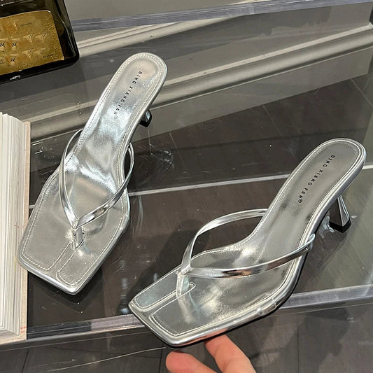 Female Summer Sexy Heels Sandals Slides Ladies Shoes Fashion Women Pumps Flip Flops Luxury High Heels Slippers Shoes