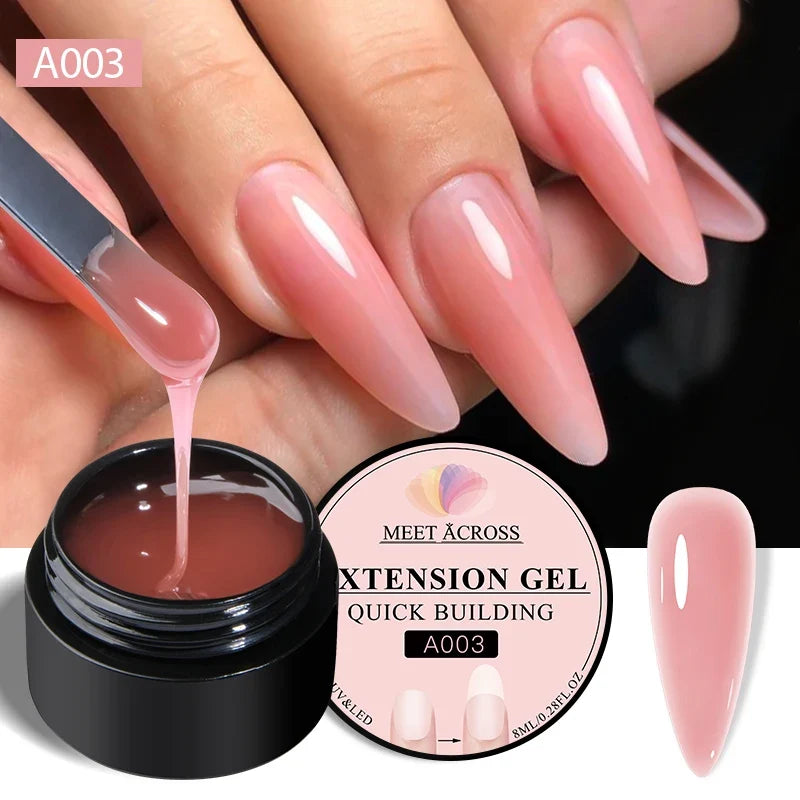 8ml Nude Pink White Quick Extension Gel Nail Polish Vernis Semi Permanent UV Construction Gel For Nail Extensions Nail Supplies