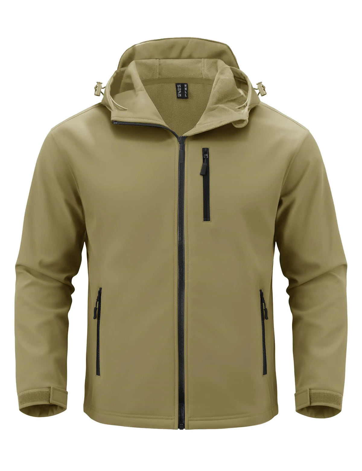 TACVASEN Hooded Rain Softshell Jacket Mens Fleece Lined Waterproof Jacket Work Jacket Outdoor Trekking Hiking Windbreaker Male
