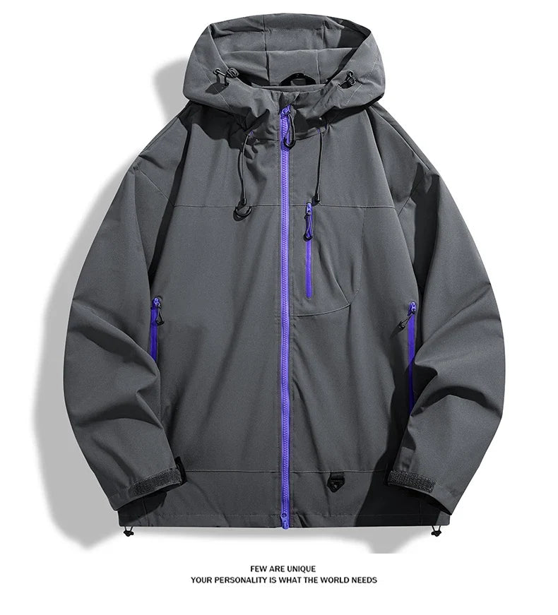 JNLN Unisex Waterproof Windbreaker Outdoor Sport Windproof Single-Layer Jacket Men Women Hiking Climbing Trekking Rain Coat