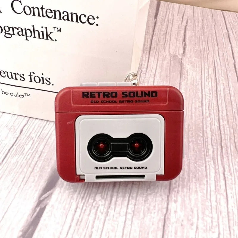 1/2Pcs Retro Tape Recorder Keychain Mini Recording Music Box Pendant Keyring Backpack Ornament Birthday Couple Personalized Gift