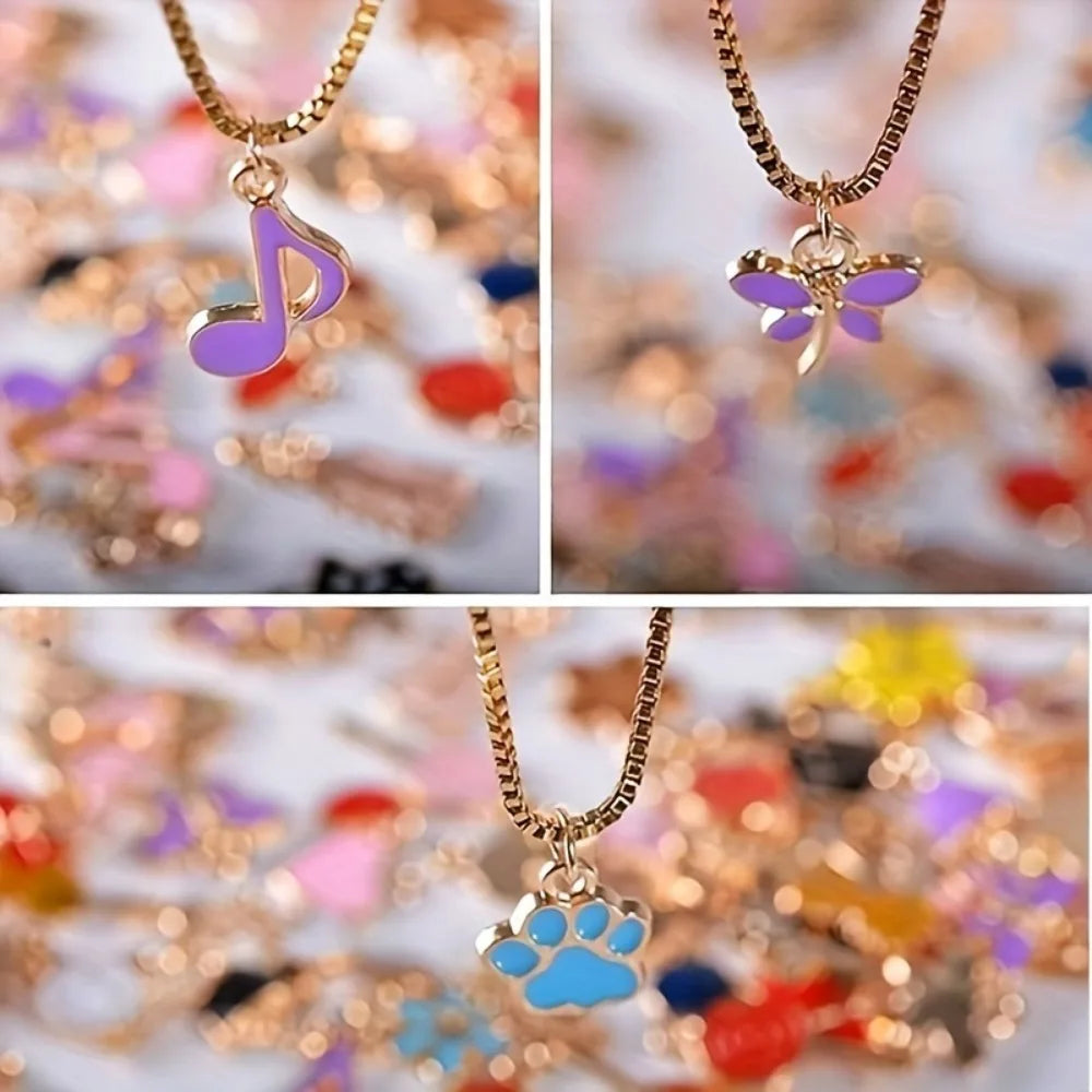 20/30/50/100pcs Mixed Style Gold-Plated Pendants, Drip Oil Alloy Pendants, Jewelry Accessories, Used for DIY Jewelry Making