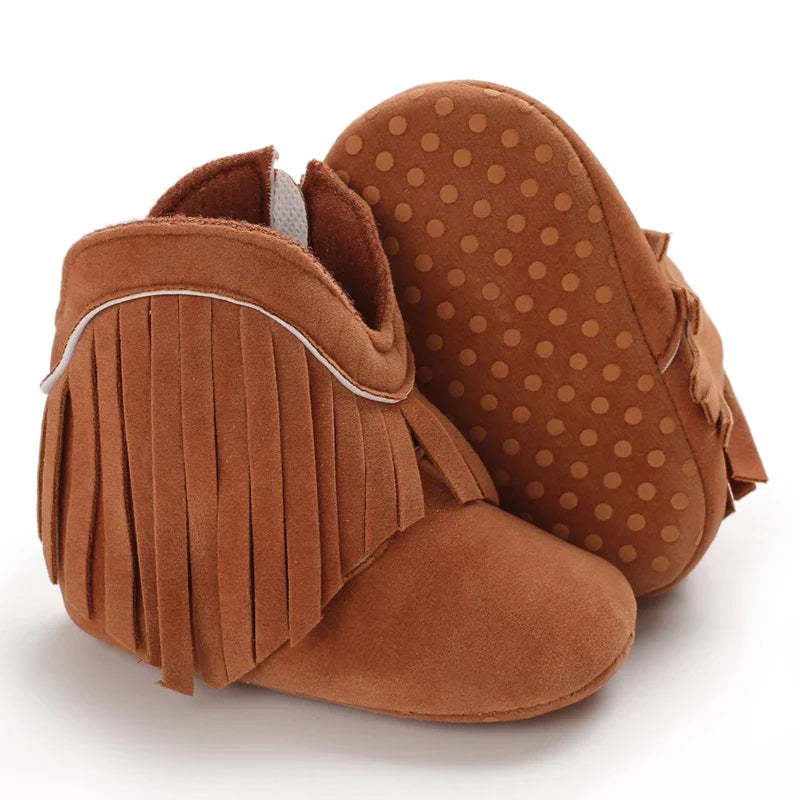 Baby Boys Girls Winter Boots 0-12 Months Western Denim First Walkers Warm Casual Fashion