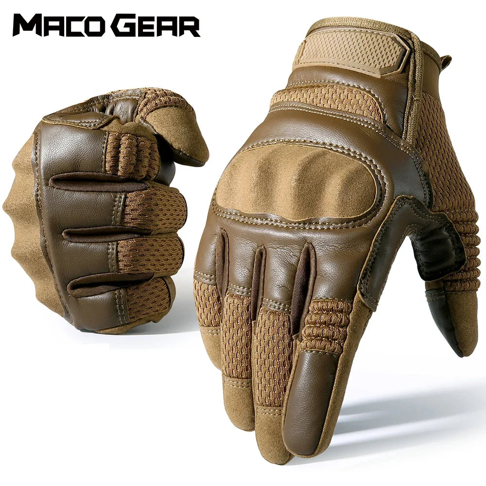 Touchscreen PU Leather Motorcycle Gloves Racing Pit Bike Riding Motorbike Moto Motocross Enduro Non-slip Protective Gear Men