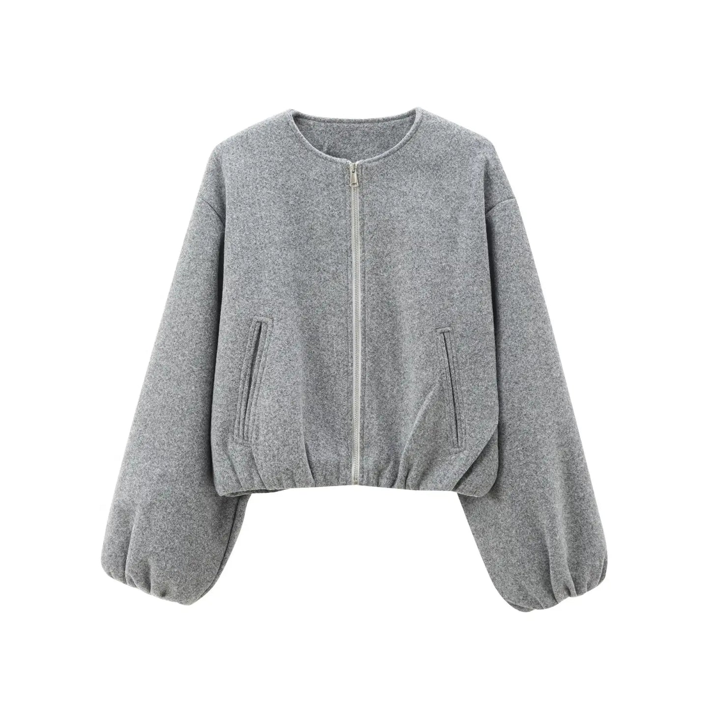 MUJER Black Bomber Jackets for Women Zipper Varsity Jackets Women Soft Cropped Jackets Woman 2025 Long Sleeve Winter Coat Female
