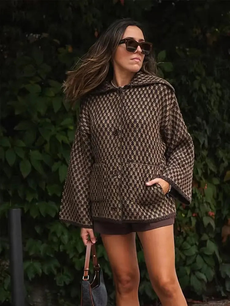 HH 2026 Spring Jacket For Women Loose Casual Knitted Cardigans Lapel Single Breasted Long Sleeve Sweater Coat High Street Tops