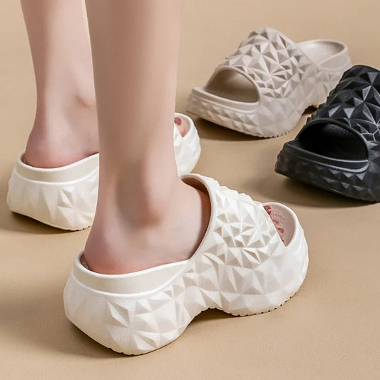Women's Chunky Platform Slippers Summer Comfort Soft Thick Bottom Slides Woman for Sandals New Open Toe Non-slip Beach Shoes