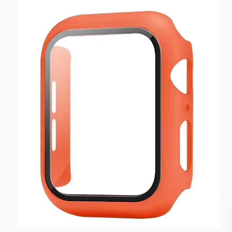 Tempered Glass+Case For Apple Watch 38-40mm 41mm 42mm 44mm 45mm 46mm Screen Protector Protective Cover iWatch 11 10 8 7 9 6 SE 5