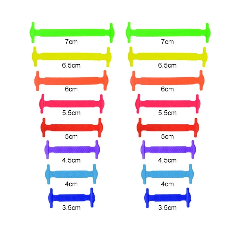 16pcs Lazy Shoelace Silicone Quick Lace Elastic Women Men No Tie Kids Adult Sneakers Lacing Shoelace Buckle Shoes Accessories