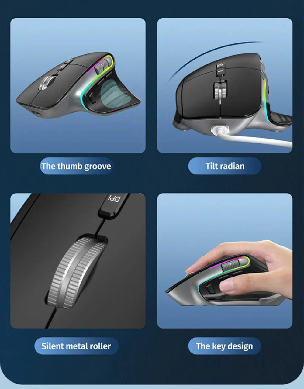 Dragon Dual Mode Bluetooth 2.4Ghz Wireless Gaming Mouse