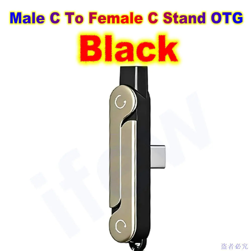USB Type C Flat Phone Charger Fast Charging Cable C Kick Cable Stand Invisible Support Foldable Holder Charge Bracket For iPhone