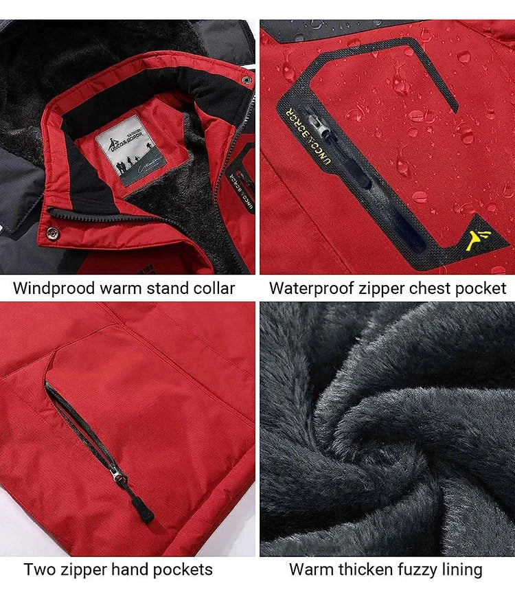 Men's Winter Parkas Outdoor Jacket Thicken Fleece Warm Waterproof Windbreaker Ski Jackets Climb Men Thick Coat Hot Sale