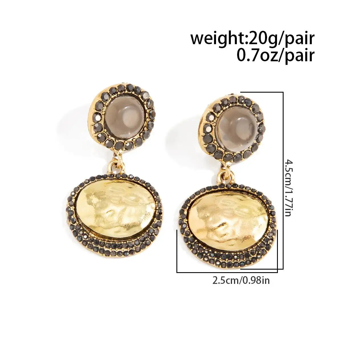 New Trendy Geometric Oval Drop Earrings Women Luxury Vintage Classic Metal Pendant Earring Party Accessory Jewelry Gift