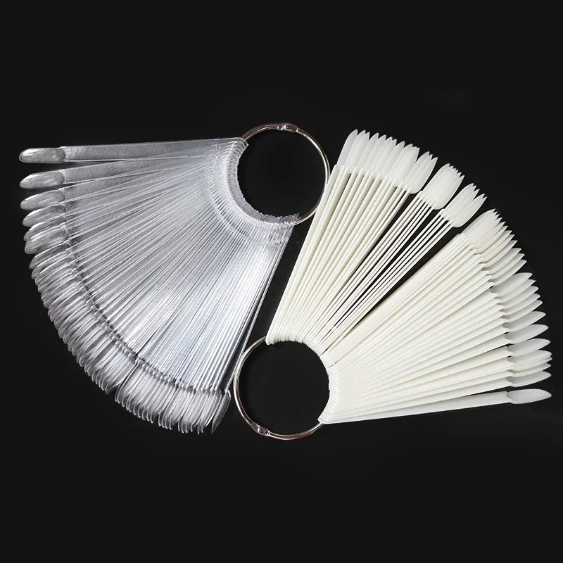 80/50/20pcs Nail Display Sticks Nail Swatch False Nail Tips Nail Gel Polish Practice Clear Display Board for Nail Art Tools