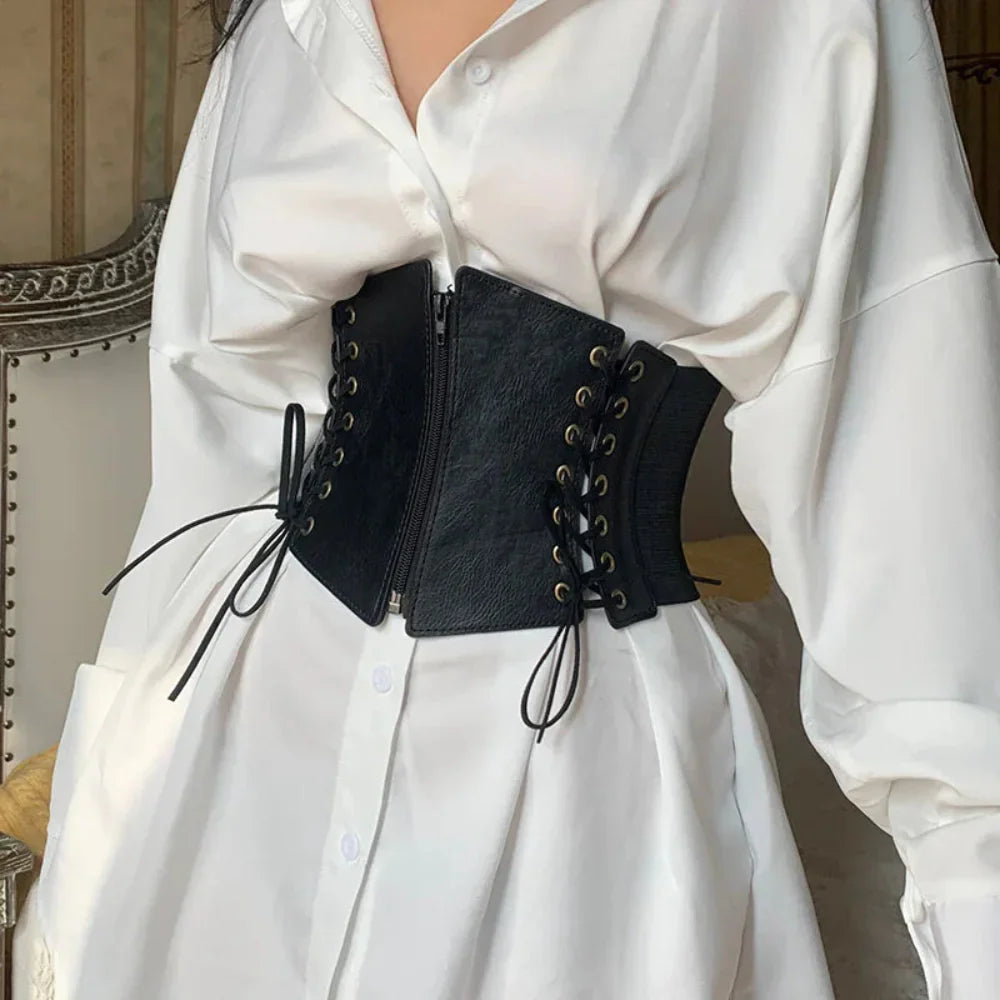 Punk Wide Kris Kros Leather Corset