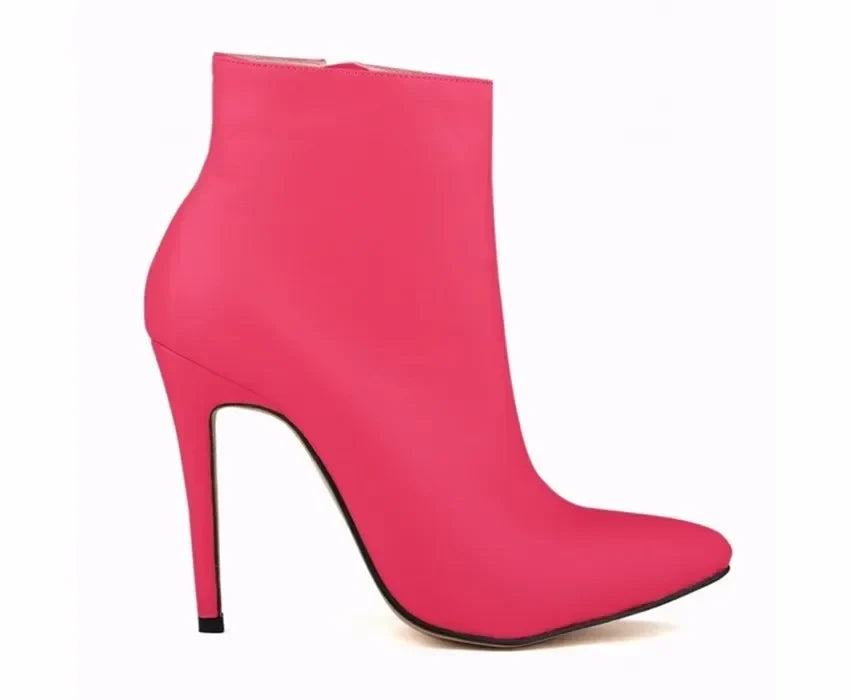 Women Short Boots Pumps Sexy Pointed Toe Side Zipper Super High Heels Stiletto 2026 Female Party Ankle Boot Shoes Botas De Mujer