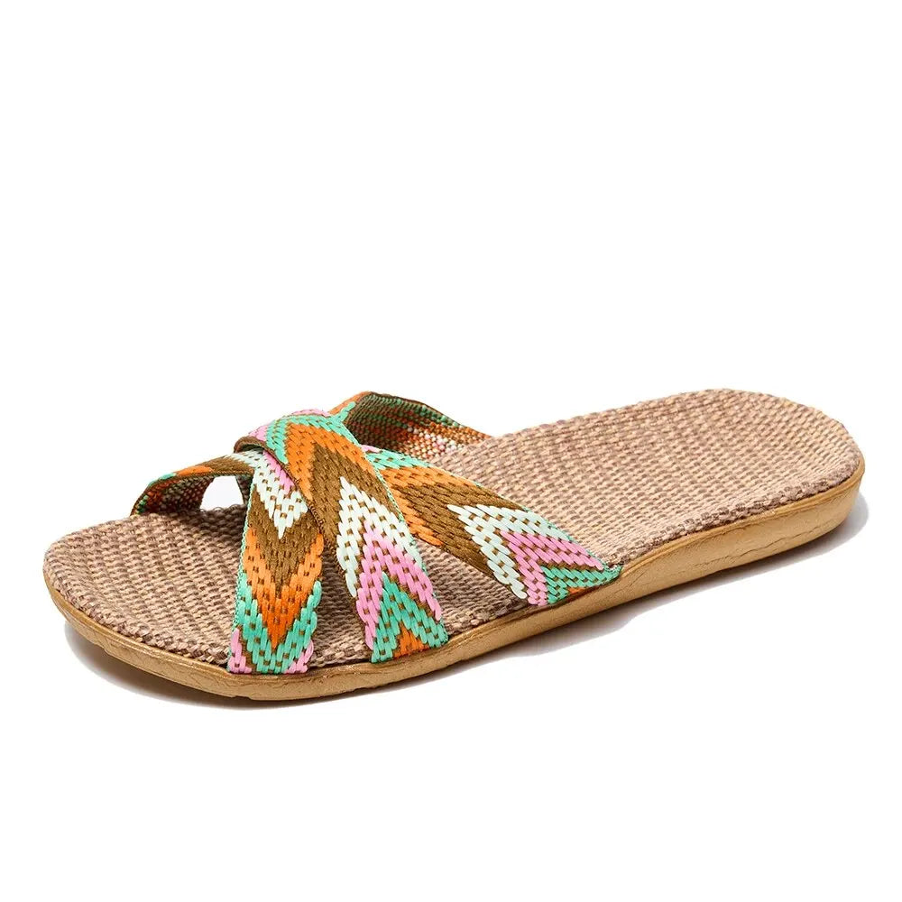 Lightweight Linen Home Slippers for All Day Comfort