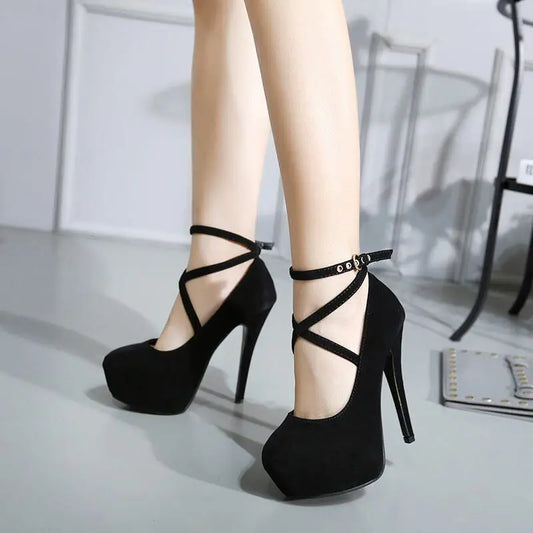 Sexy High Heels Ladies Stilettos Strappy Pumps Women's Sandals Summer Shoes Platform Heels Woman Ankle Strap Shoes