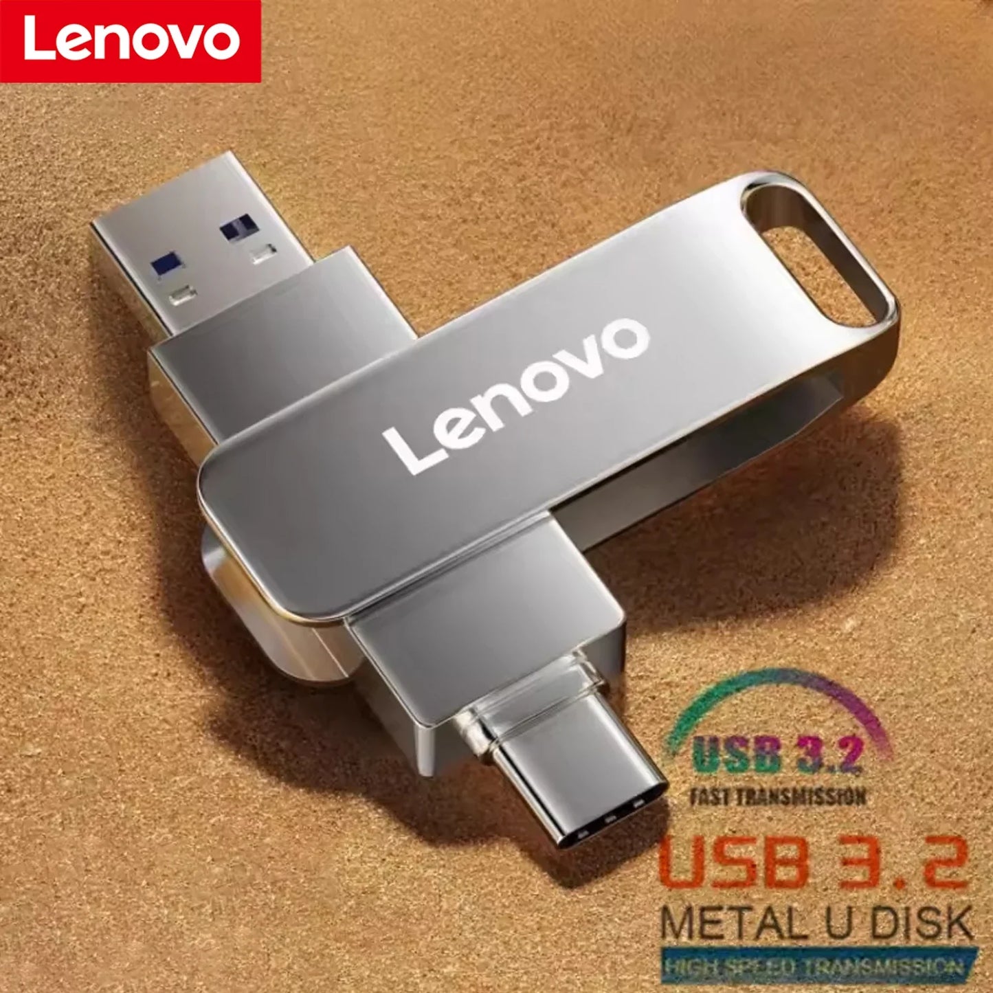 Lenovo OTG Pen Drive 256GB High Speed USB 3.2 Flash Drives Metal Type-C Pendrive 512GB Waterproof Stick For Phone Computer