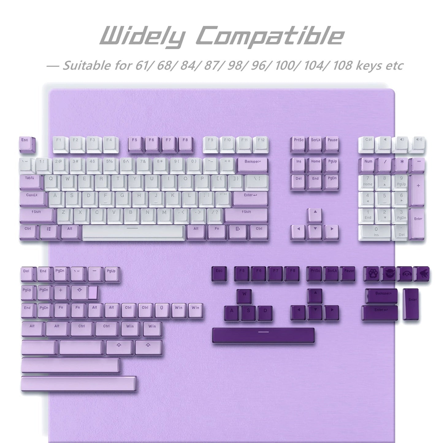 Pudding keycaps set with 165 keys