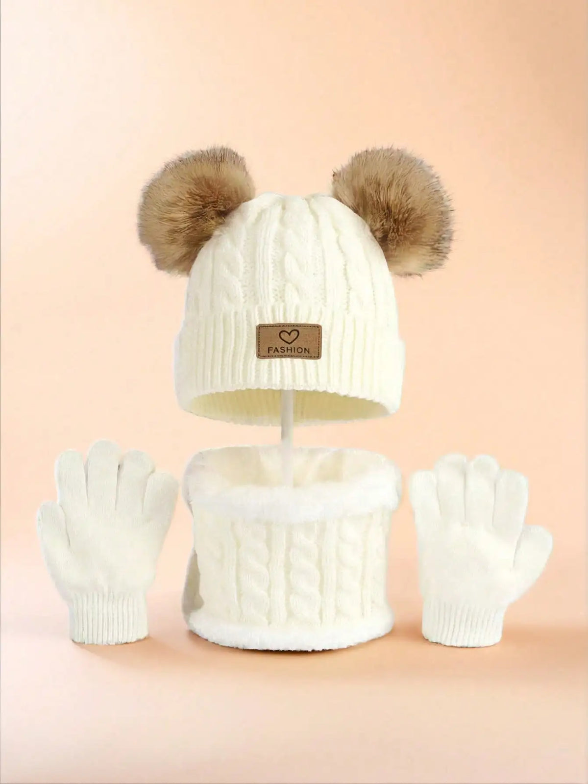 3PC 2-12Y Autumn and Winter Children's Hats and Neck Gloves Set, Cute, Comfortable and Warm, Hats for Boys and Girls