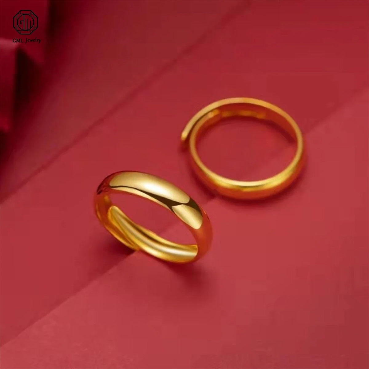 Sand Gold Adjustable Ring Matte Wide Band Openable Fade Resistant Unisex Couple Jewelry Solid Minimalist Gift