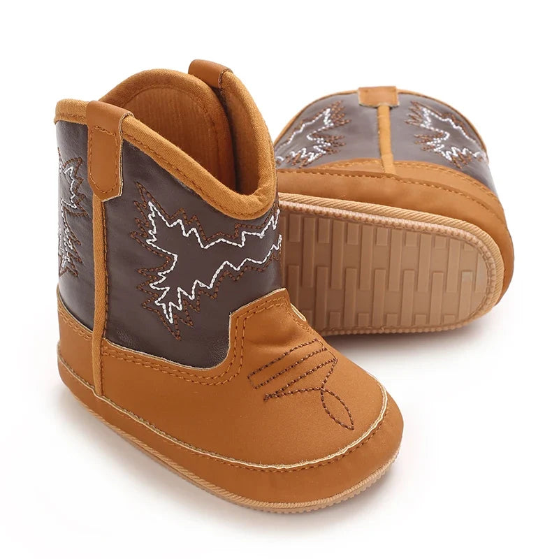 Baby Boys Girls Winter Boots 0-12 Months Western Denim First Walkers Warm Casual Fashion