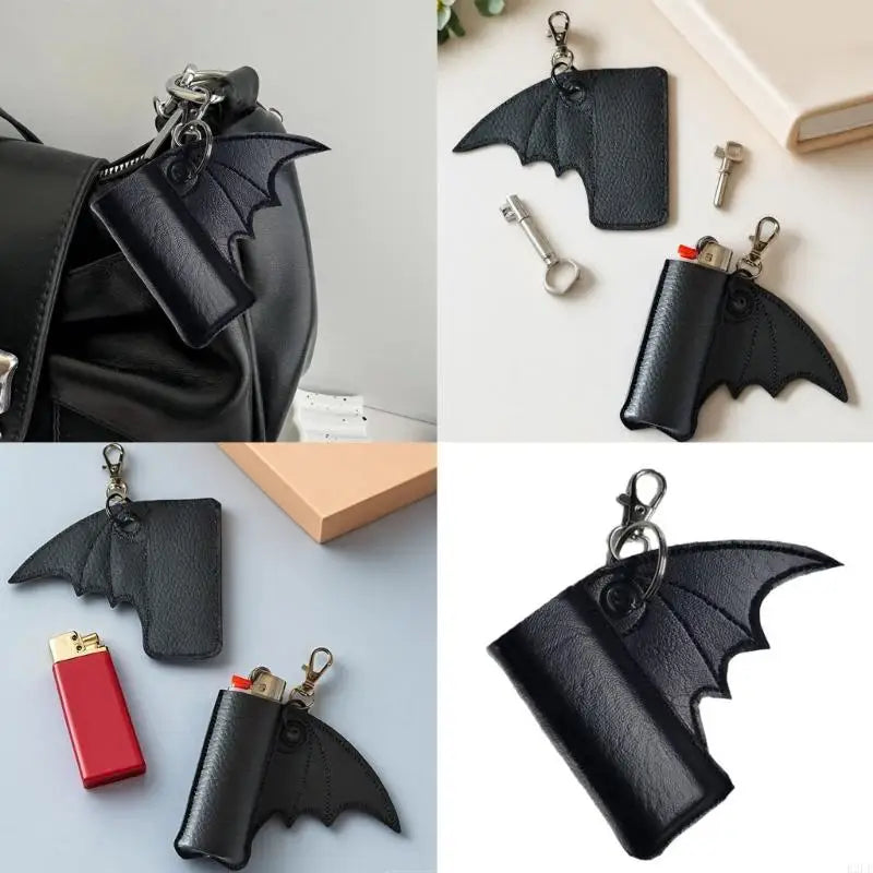 R2LE Gothic Bat Design Keychain Attachment Smooth Surfaces Protective Sleeve Keyring For Everyday Use
