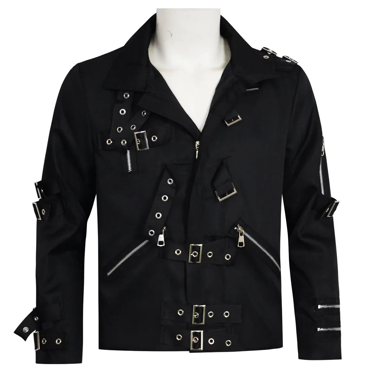 Michael Jackson Cosplay Costume BAD MJ Punk Jacket Black Slim BAD Jacket Costume Clothing for Man Adore Stars Impersonator