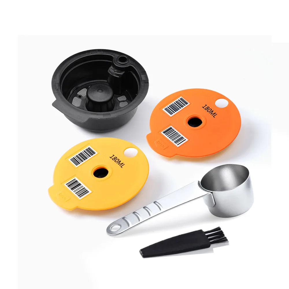 60/180200/220ML Reusable Coffee Capsule Pods for BOSCH-s Machine Tassimo Refillable Filter Pod Silicone Lid Replacement