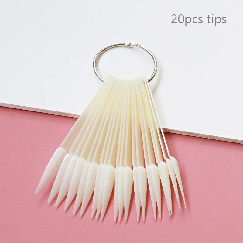 80/50/20pcs Nail Display Sticks Nail Swatch False Nail Tips Nail Gel Polish Practice Clear Display Board for Nail Art Tools