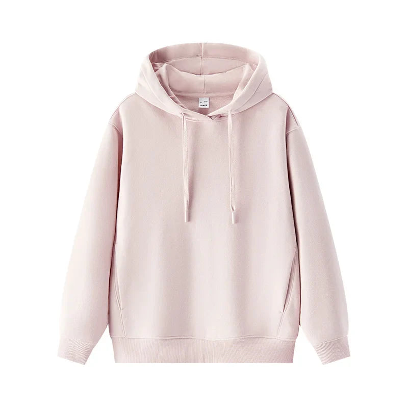 Semir Hoodie Women Fleece Lined Thermal Antibacterial Loose Fit Solid Color 2025 New Winter Casual Pullover