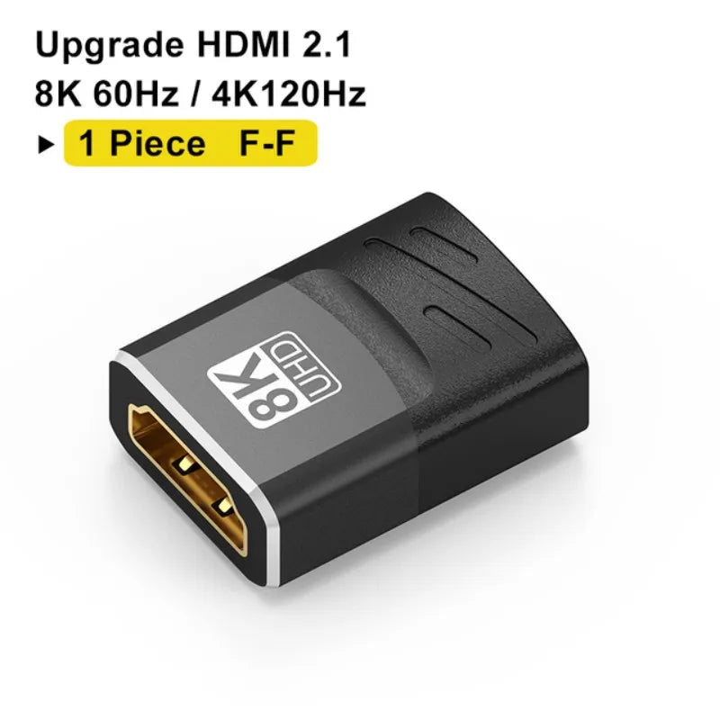 MIZIQIER 8K HDMI 2.1 Adapter 90 270 Degree Male to Female, 8k60Hz 4k120Hz,48Gbps,Compatible PS5/4, HDTV, Roku, TV Stick, PC