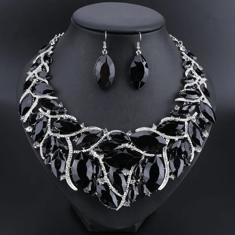 Bridal Jewelry Sets Wedding Engagement Necklace Earrings Sets for Brides Party Costume Decoration Jewellery Women