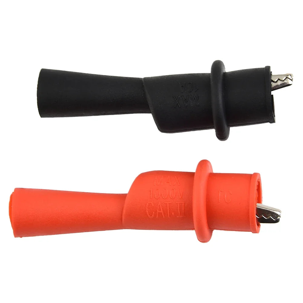 2pcs Red+Black Wire Tips Test Clip Clamp For Multi-Meter Tester AC DC 10A 1000V Multimeter Tool Accessories