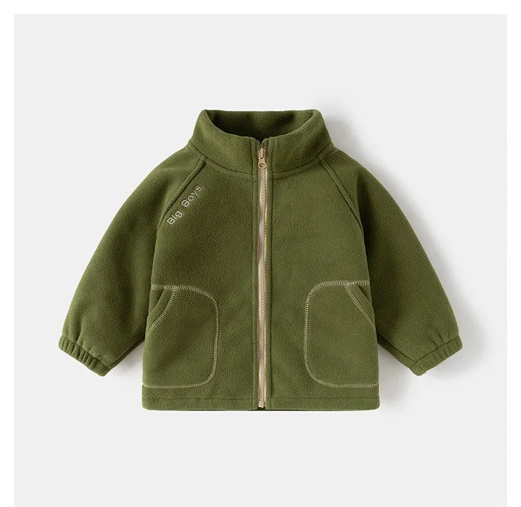 Ircomll New Children Boys Polar Fleece Jacket Autumn Winter Kids Coat Causal Toddler Stand Collar Zipper Outwear Boys Clothing