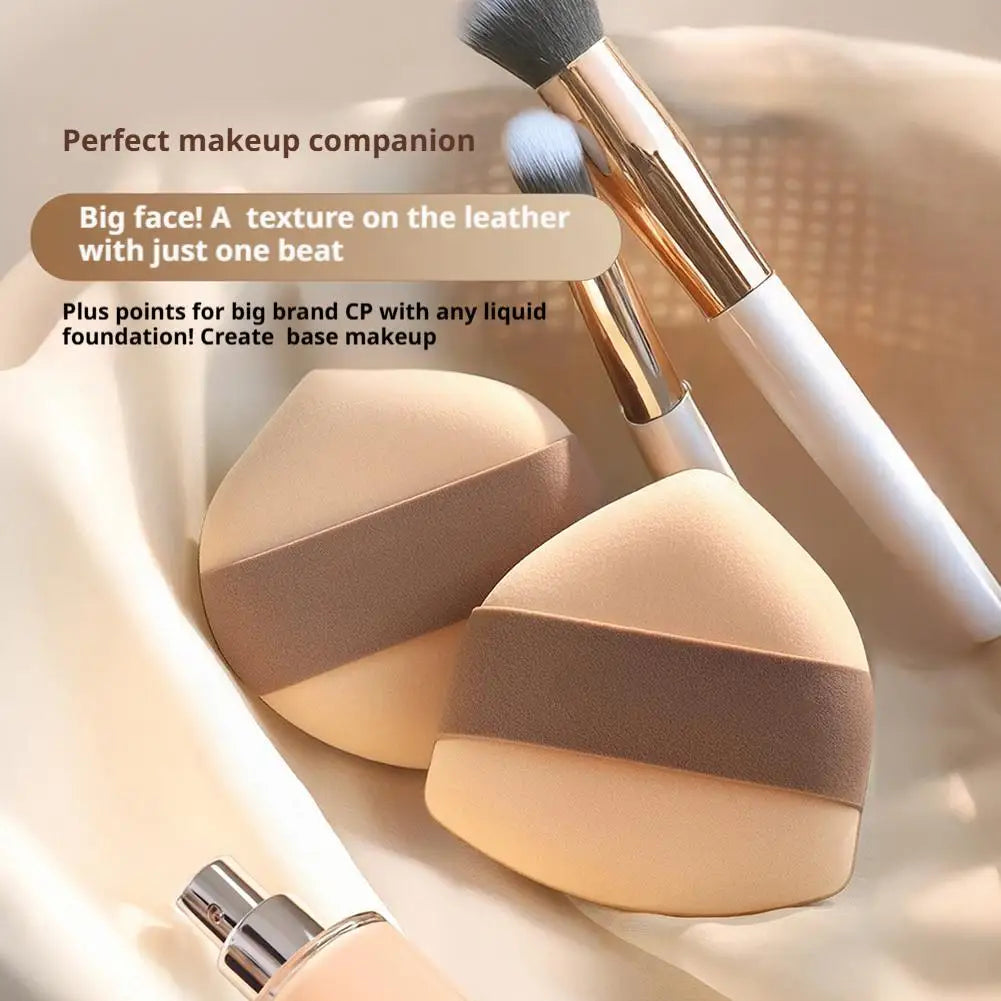 2pcs Dual-Sided Milk Coffee Makeup Sponge, Ultra Soft & Non-Absorbent Foundation Blender for Wet or Dry Use, Beauty Egg