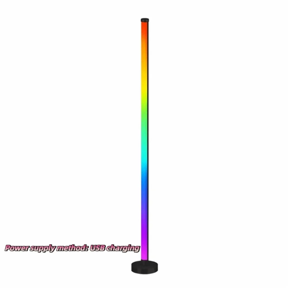 Remote Control Smart LED Floor Lamp Music Sync Dual Control Modes Corner Lighting Timer Function APP Control RGB Floor Lamp