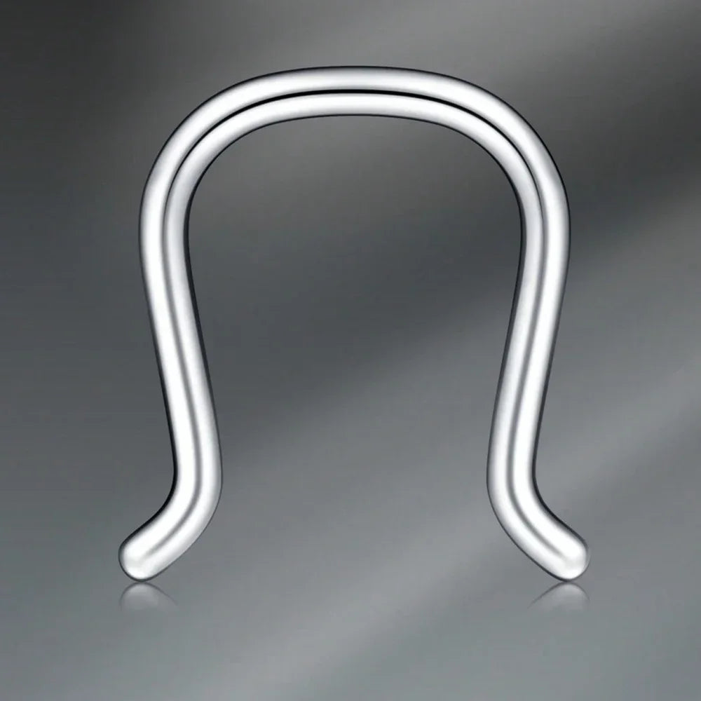 1pc Stainless Steel Nose Septum Clicker 20G 16G Flower Cubic Zirconia Decorated Piercing Nose Ring, Suitable For Daily Wear