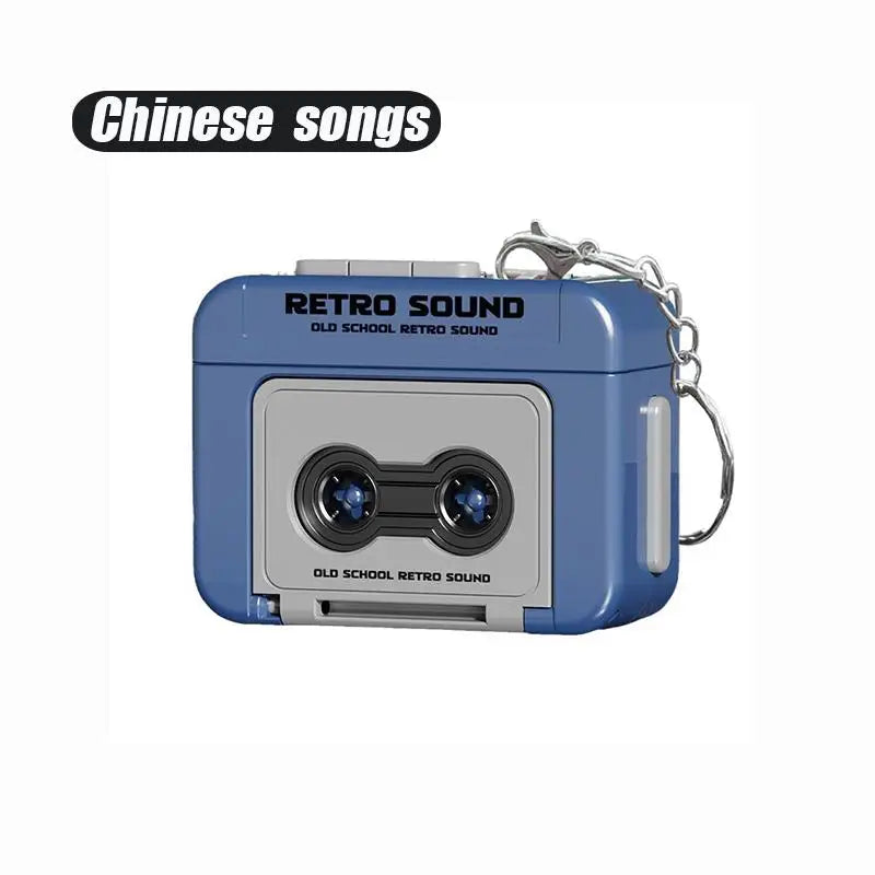 1/2Pcs Retro Tape Recorder Keychain Mini Recording Music Box Pendant Keyring Backpack Ornament Birthday Couple Personalized Gift