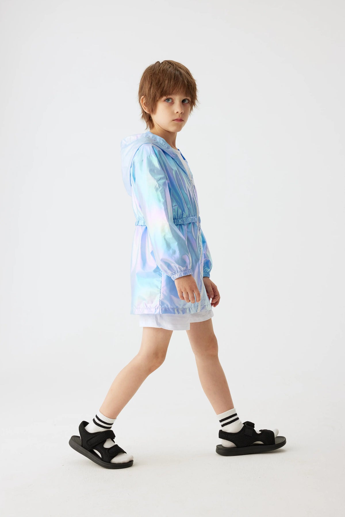 Girl's Spring and Autumn Children's Light and Thin Breathable Zipper Coat Jacket for Boys and Girls Fashion Thin Jacket