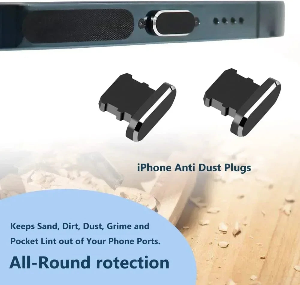 10/1Pcs Cell Phone Charging Port Dust Plug with Cleaning Brush for iPhone 15 Pro Max Plus Samsung Xiaomi iOS Type C Cleaner Set