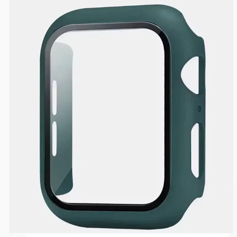 Tempered Glass+Case For Apple Watch 38-40mm 41mm 42mm 44mm 45mm 46mm Screen Protector Protective Cover iWatch 11 10 8 7 9 6 SE 5