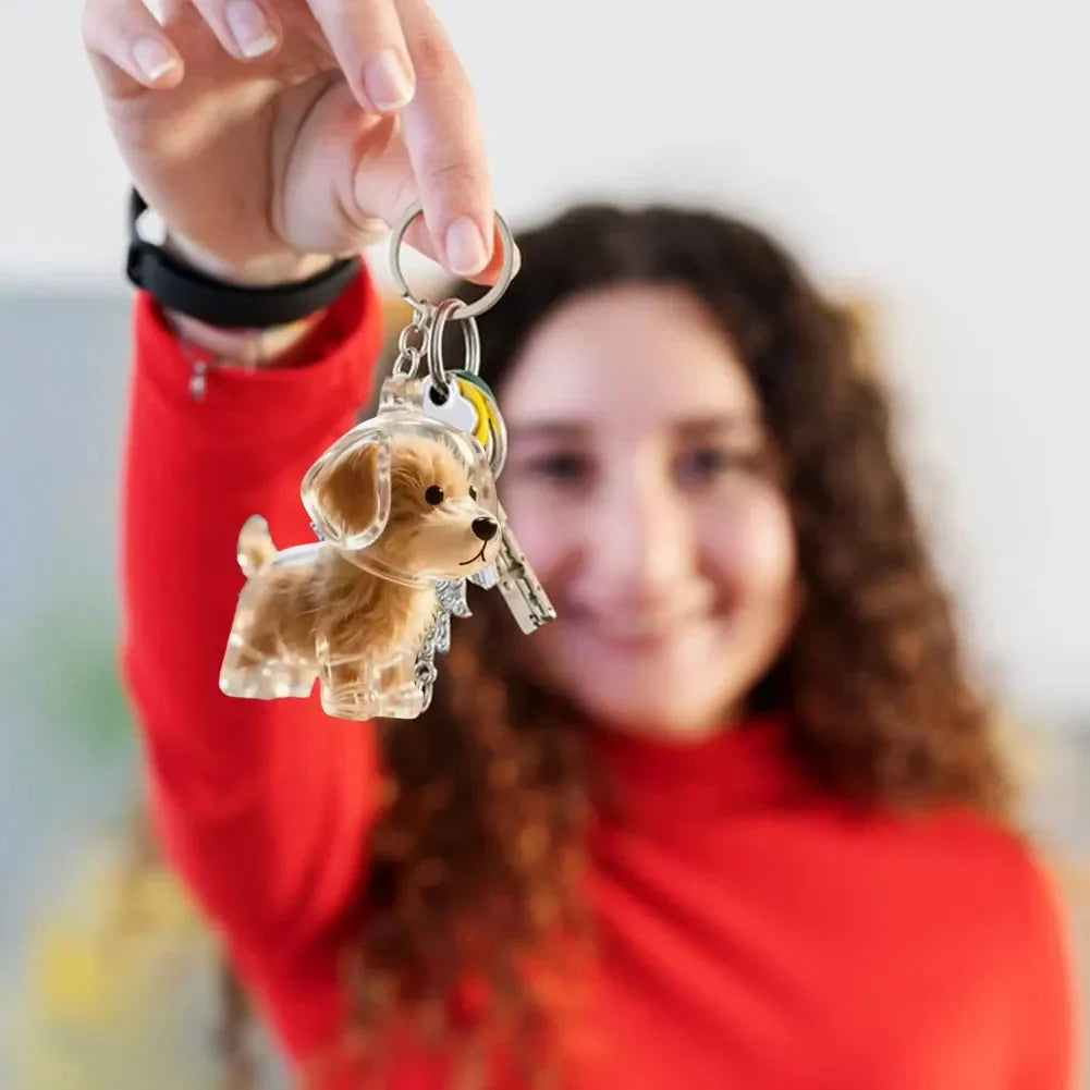 Transparent Dog Hair Storage Pendant Dog Hair Collector Keychain Pet Hair Memorial Bottle for Pet Lovers DIY Memorial Keychain
