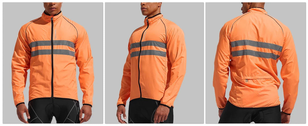 WOSAWE Men Cycling Windbreaker MTB Bicycle Long Sleeve Coat Water Resistant Outdoor Sport Jersey Bike Jacket Cycling Clothing