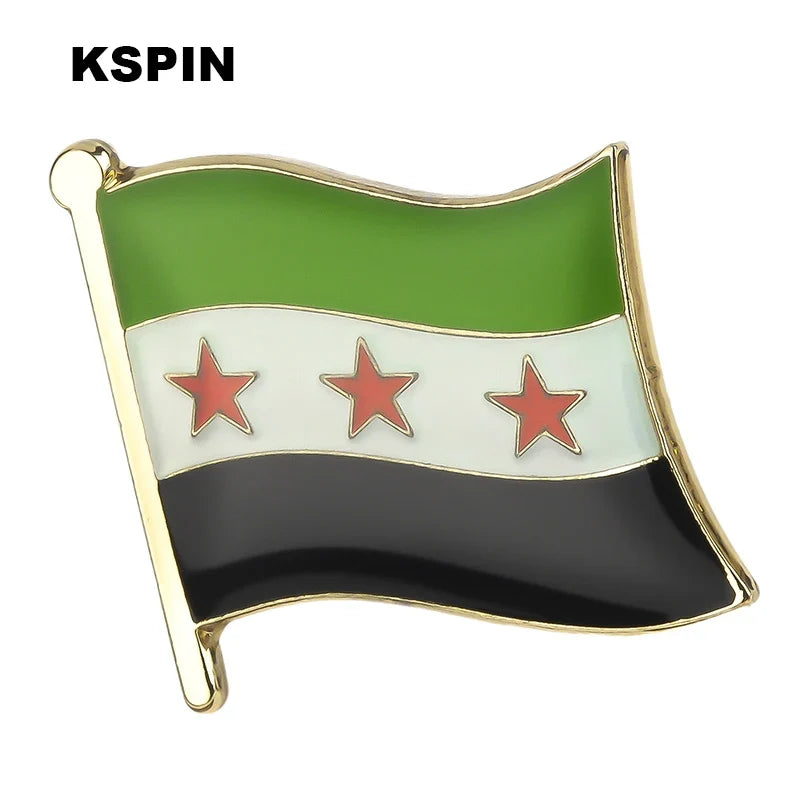 Syria Flag Badge Brooch Natinal Lapel Pins Flag Lapel Pins Country Flag Badge